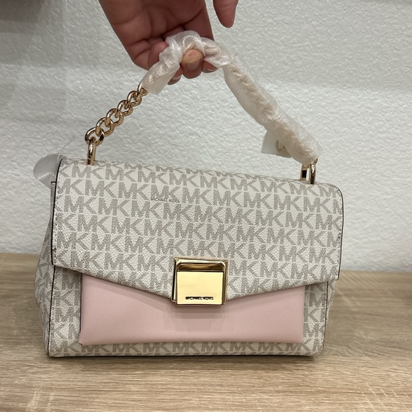 Michael Kors Handbags - NWT Michael Kors Lita Medium Two-Tone Logo Crossbody Bag